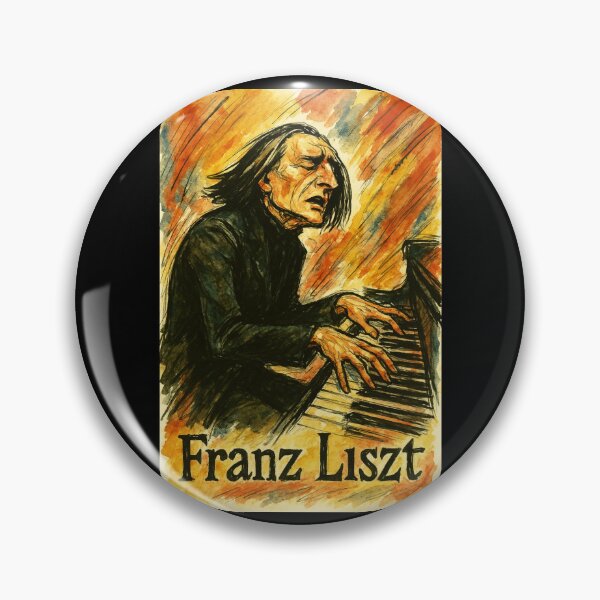 Artikelvorschau, Franz Liszt Porträt Virtuose am Klavier entworfen und verkauft von Sarcastic designs.