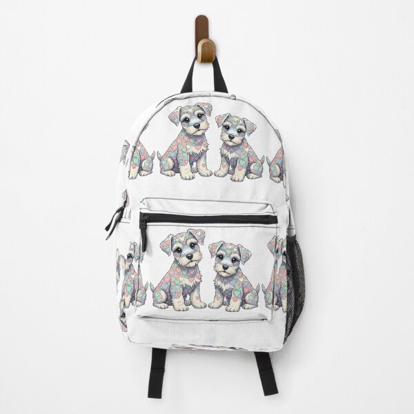 Item preview, Twin Schnauzer Puppies Heart Silhouette – Artistic Love Hearts Mosaic Dog Illustration designed and sold by VibranPalette.
