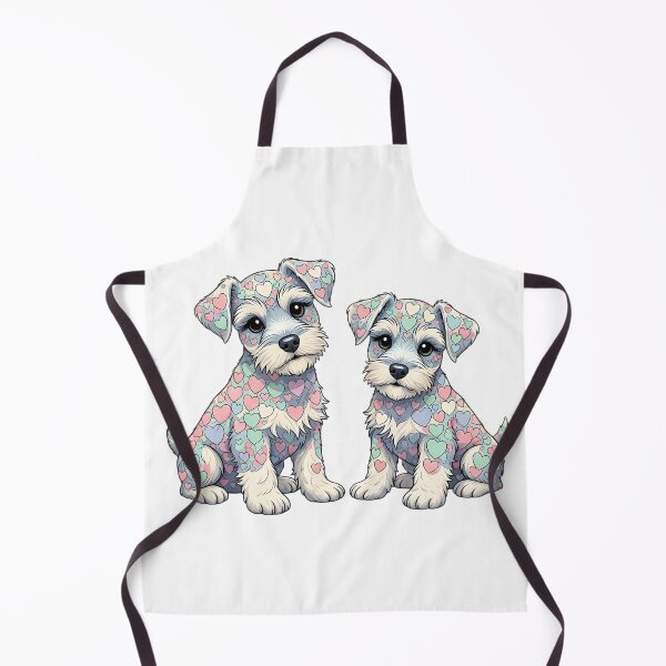 Item preview, Twin Schnauzer Puppies Heart Silhouette – Artistic Love Hearts Mosaic Dog Illustration designed and sold by VibranPalette.