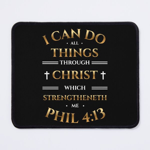 Item preview, Philippians 4:13 Bible Verse – Gold Christian Typography (KJV) designed and sold by Clothed in Scripture.
