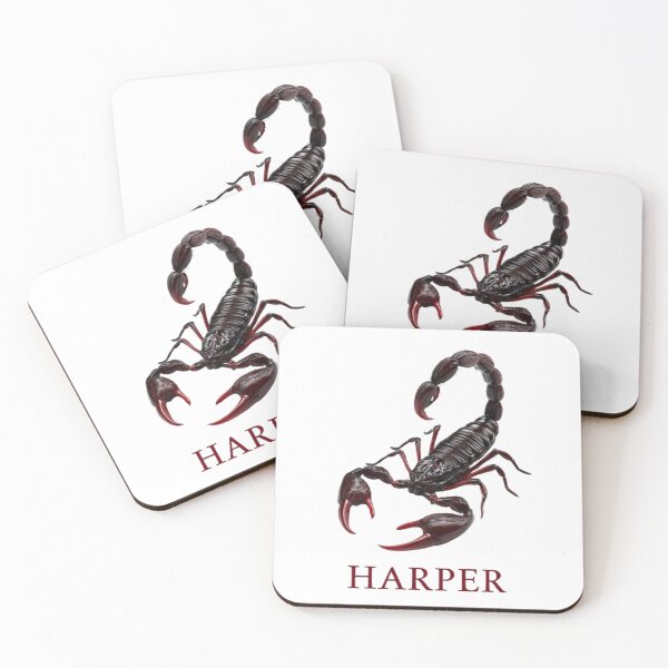 Item preview, Harper Scorpio – Dark Zodiac Fantasy Name Art designed and sold by AlexLineArt.