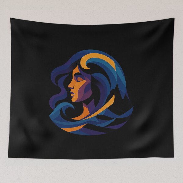 Item preview, BE LIKE WATER | Water Spirit Flow Art Design | Owlic Colorful Modern Cubism Harmonic Nature Elements Artwork designed and sold by Owlic.artwear.