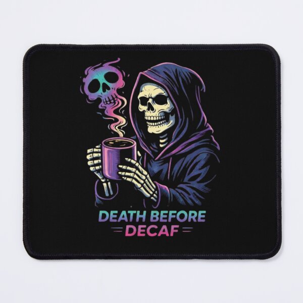 Item preview, Death Before Decaf - Funny Grim Reaper Coffee Skeleton designed and sold by JakubDesigns89.