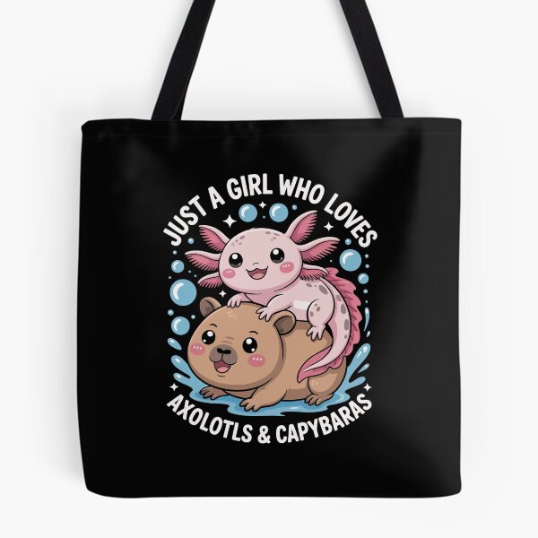 Item preview, just a girl who loves axolotl and capybaras  designed and sold by jkrphoto.
