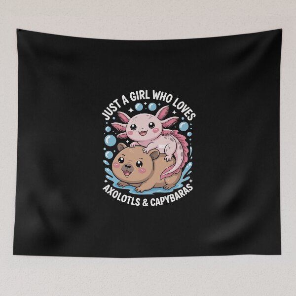 Item preview, just a girl who loves axolotl and capybaras designed and sold by jkrphoto.