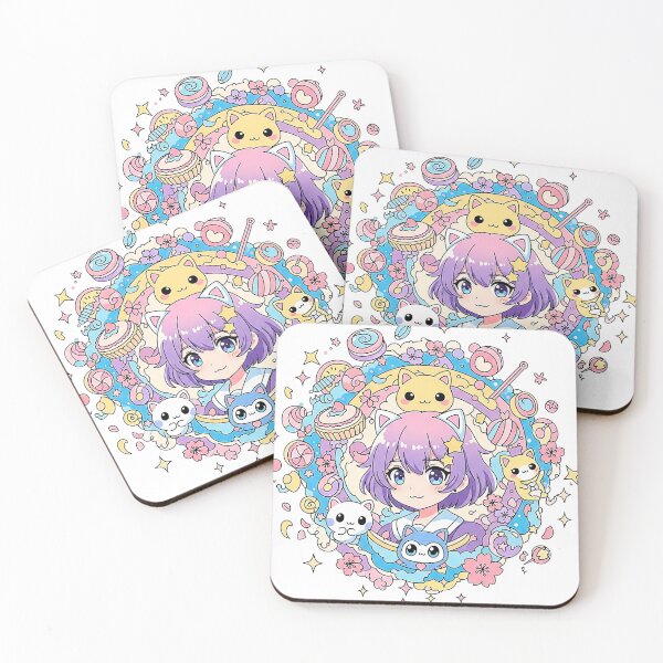 Item preview, Pastel Kawaii Anime Cat Girl Candy Wonderland designed and sold by SholoStudio.