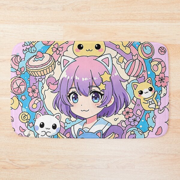 Item preview, Pastel Kawaii Anime Cat Girl Candy Wonderland designed and sold by SholoStudio.