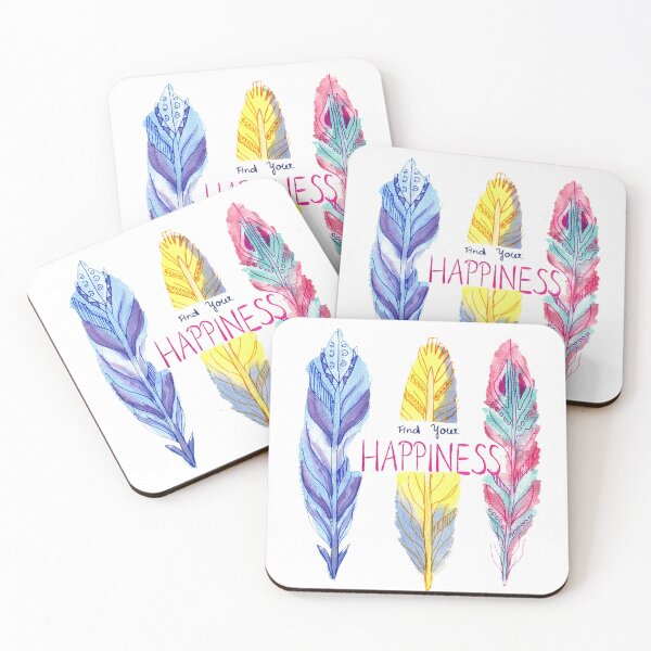 Item preview, Find your Happiness Feathers Purple Pink designed and sold by AnjaLiaDesigns.