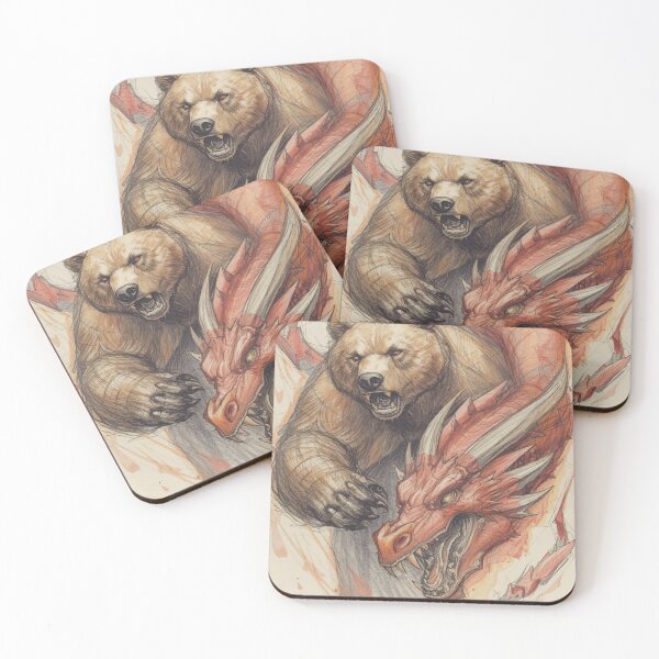 Item preview, Bear and Dragon A designed and sold by AbstractAnom.