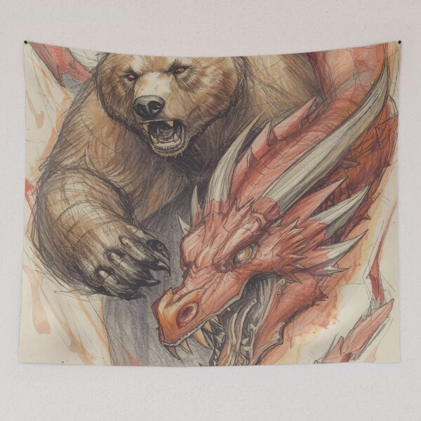 Item preview, Bear and Dragon A designed and sold by AbstractAnom.