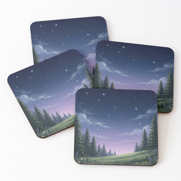 Item preview, Serene Midnight Pine Forest and Stargazing Meadow designed and sold by Youssef-BM.