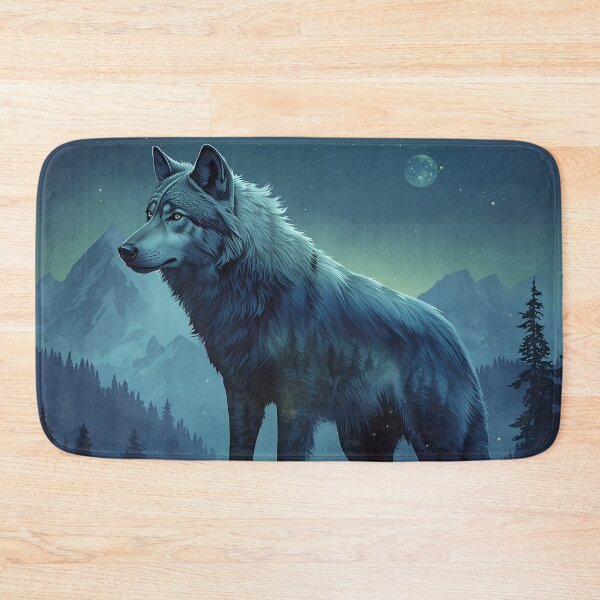 Item preview, Mystical Wolf Mountain - Ethereal Night Transformation Art designed and sold by Etch Safwat.