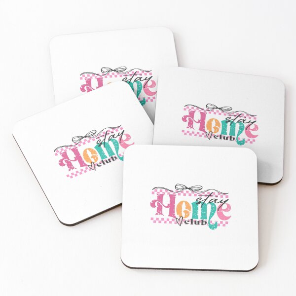 Item preview, Stay Home Club — Retro Coquette Typography with Pink Checkerboard and Bow designed and sold by Colorful-Garden.