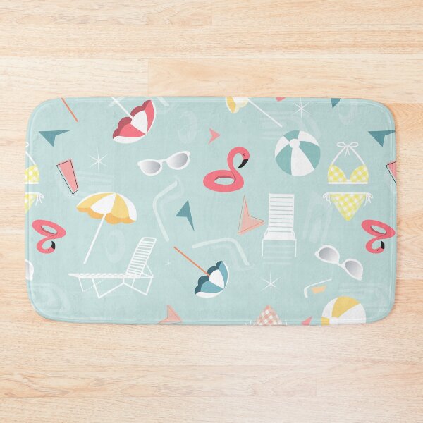 Item preview, Fun retro palm springs tossed pattern designed and sold by SweetCoolVibes.