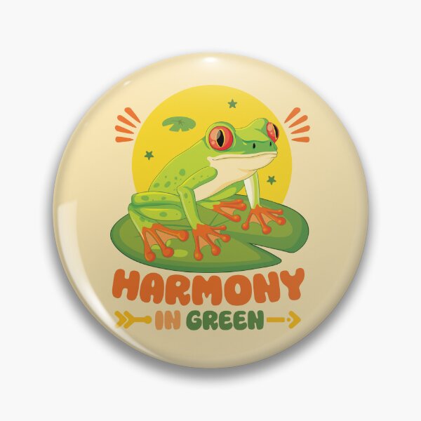 Item preview, Harmony In Green Tree Frog Nature Sun Retro designed and sold by DaVinciFeather.