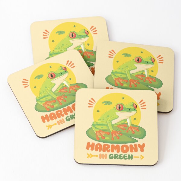 Item preview, Harmony In Green Tree Frog Nature Sun Retro designed and sold by DaVinciFeather.
