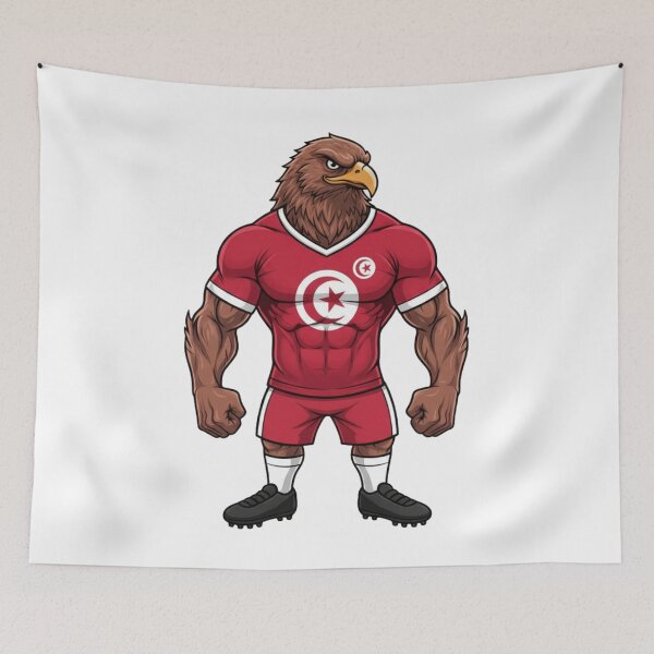 Item preview, Powerful Tunisian Eagle Football Mascot 2026 designed and sold by ArtByKatti.