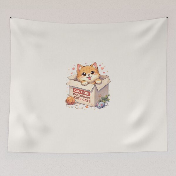 Item preview, Caution May Contain Cute Cats Funny Cat Lover Design designed and sold by johnExpress02.