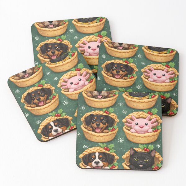 Item preview, Festive Pet Mince Pies – Cute Christmas Animal Illustration designed and sold by anniejunoaxie.