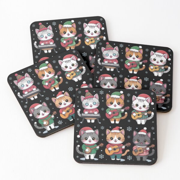 Item preview, Christmas Kawaii Cat Obsession - cat music lover designed and sold by DamioPolArt.