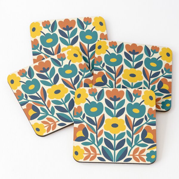Item preview, Retro Folk Floral Symmetry – Mid Century Modern Botanical Art designed and sold by DeeLulu.