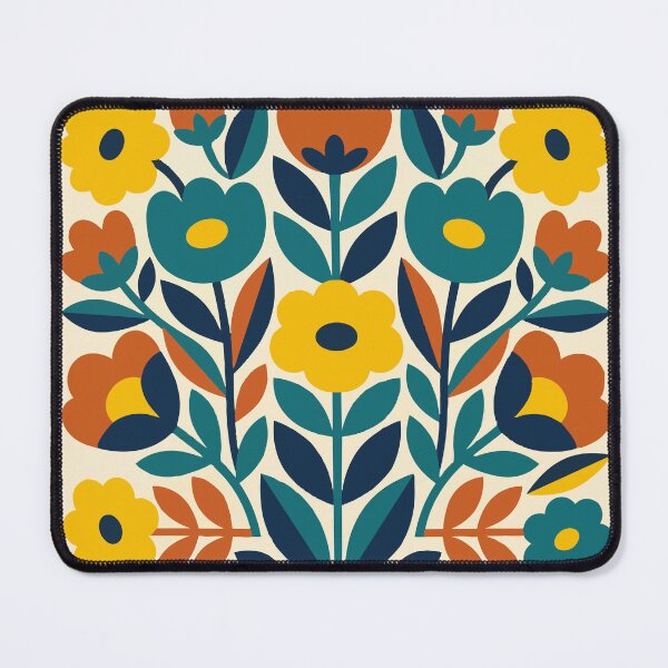 Item preview, Retro Folk Floral Symmetry – Mid Century Modern Botanical Art designed and sold by DeeLulu.