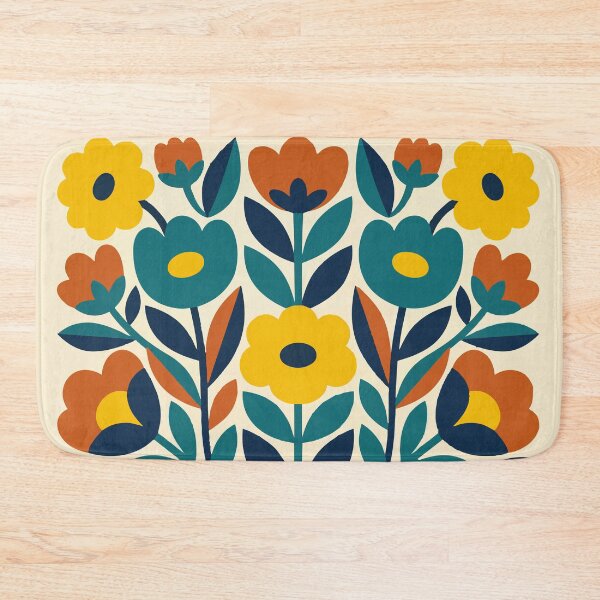 Item preview, Retro Folk Floral Symmetry – Mid Century Modern Botanical Art designed and sold by DeeLulu.