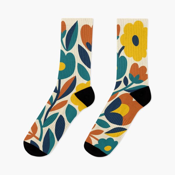 Item preview, Retro Folk Floral Symmetry – Mid Century Modern Botanical Art designed and sold by DeeLulu.