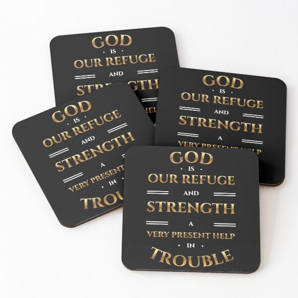 Item preview, Psalm 46:1 Bible Verse – Gold Christian Scripture Typography (KJV) designed and sold by Clothed in Scripture.
