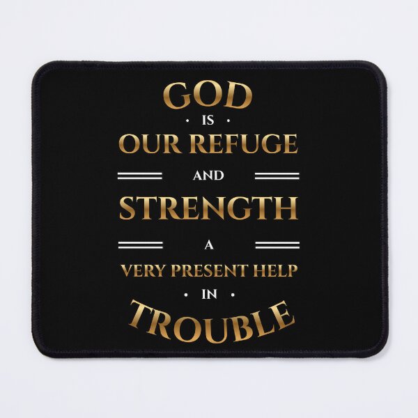 Item preview, Psalm 46:1 Bible Verse – Gold Christian Scripture Typography (KJV) designed and sold by Clothed in Scripture.