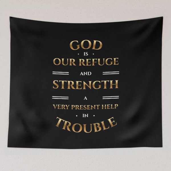 Item preview, Psalm 46:1 Bible Verse – Gold Christian Scripture Typography (KJV) designed and sold by Clothed in Scripture.