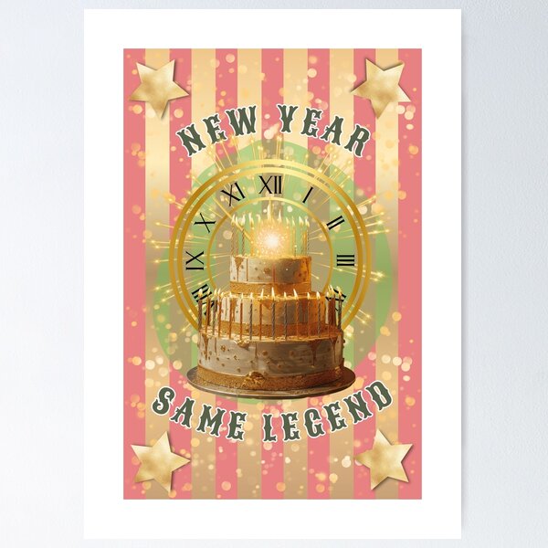 Item preview, New Year’s Day Birthday - Salmon/Gold designed and sold by Little Paper Palace.