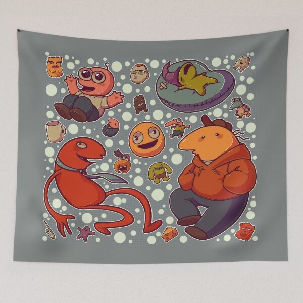 Item preview, Smiling Friends - Blue designed and sold by The Rabbit Follower.