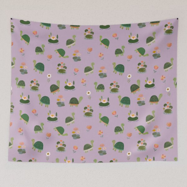 Item preview, Turtles & Lily Pads on Pinkish Purple designed and sold by KSimpson838.