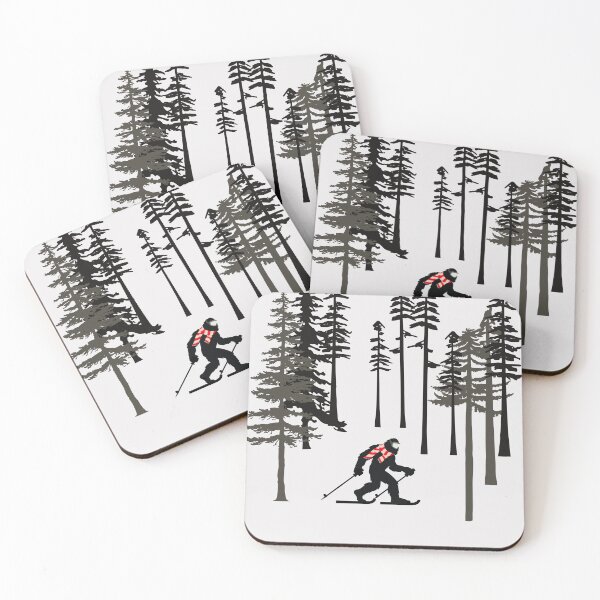 Item preview, Lispe Legendary Forest Skier Silhouette in Tall Pine Trees  designed and sold by Lispe-Designs.