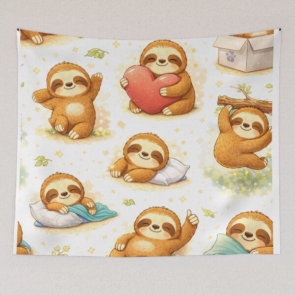 Item preview, Cute Sloth Pattern – Adorable Lazy Sloth Repeat designed and sold by PunchDrop.