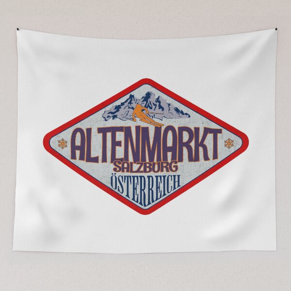 Item preview, Altenmarkt, Salzburg, Osterreich, Austria, Vintage skiing badge design designed and sold by Wanderful-roads.