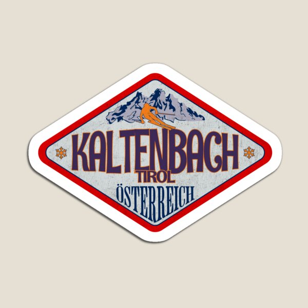 Item preview, Kaltenbach, Tirol, Osterreich, Austria, Vintage skiing badge design designed and sold by Wanderful-roads.
