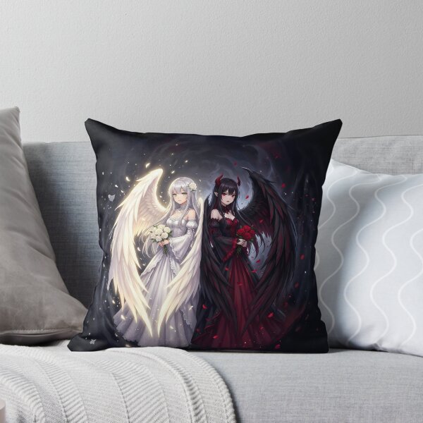 Item preview, Angel and Demon Anime Art – Light vs Dark Fantasy Illustration designed and sold by Ahmed-G-Designs.