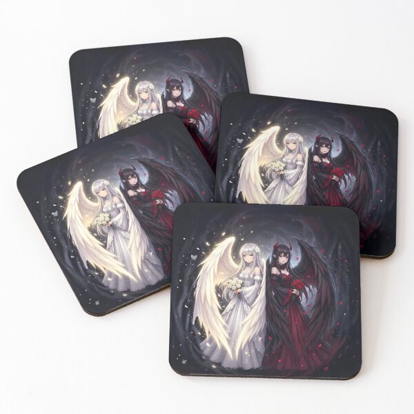 Item preview, Angel and Demon Anime Art – Light vs Dark Fantasy Illustration designed and sold by Ahmed-G-Designs.