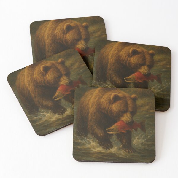 Item preview, Bear Catching Salmon designed and sold by VandVArt.