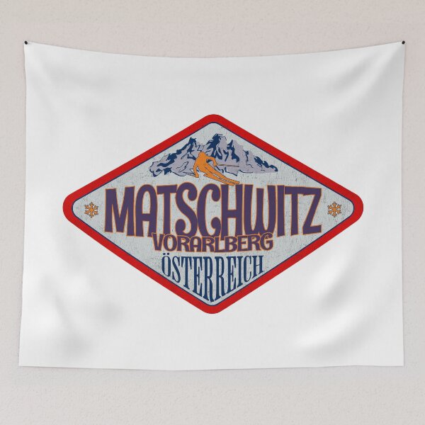 Item preview, Matschwitz, Vorarlberg, Osterreich, Austria, Vintage skiing badge design designed and sold by Wanderful-roads.