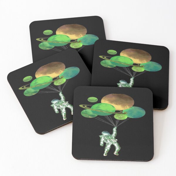 Item preview, Astronaut Floating with Planet Balloons designed and sold by ALIZINHO666.