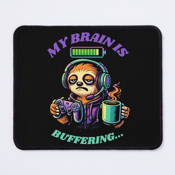 Item preview, My Brain Is Buffering - Funny Gamer Sloth Retro Vaporwave designed and sold by JakubDesigns89.