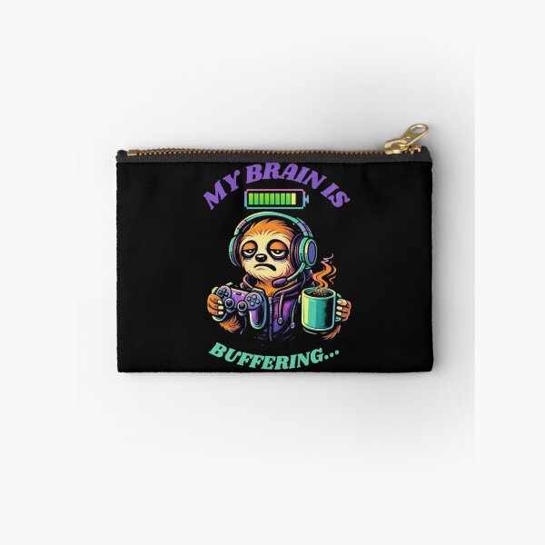 Item preview, My Brain Is Buffering - Funny Gamer Sloth Retro Vaporwave designed and sold by JakubDesigns89.