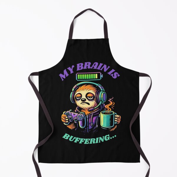 Item preview, My Brain Is Buffering - Funny Gamer Sloth Retro Vaporwave designed and sold by JakubDesigns89.