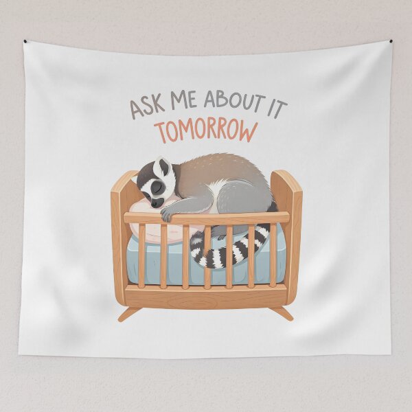 Item preview, Sleeping lemur designed and sold by PrintLabStudio.