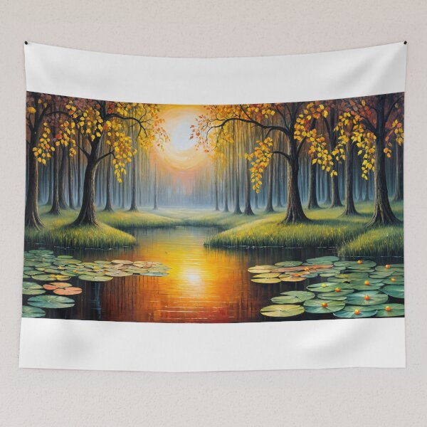 Item preview, The Sun Over A Peaceful Forest River designed and sold by Undersea Ai Art.