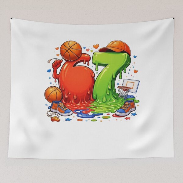Item preview, Funny Slime 6 7 Basketball Meme Drip Numbers designed and sold by bilal sibgui.