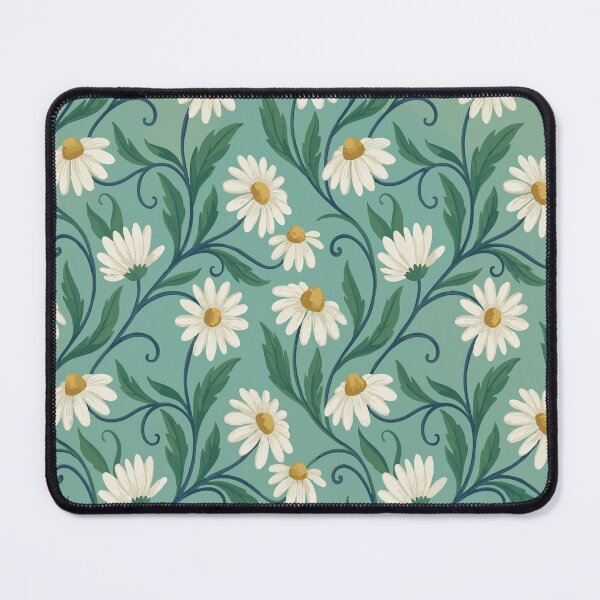 Item preview, Whimsical Daisy Meadow – Retro Teal & Gold Botanical Floral Pattern designed and sold by DeeLulu.